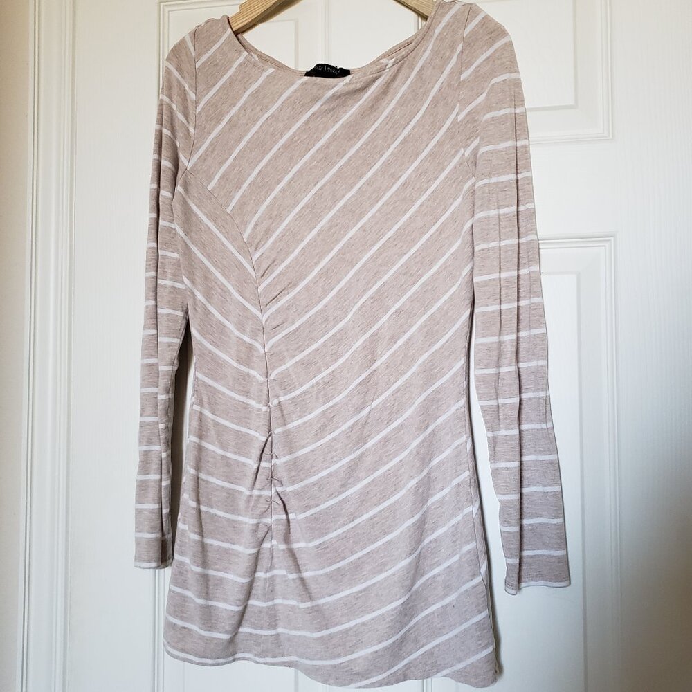 White House Black Market Women's Long Sleeve Striped Tunic - Size Medium - EUC